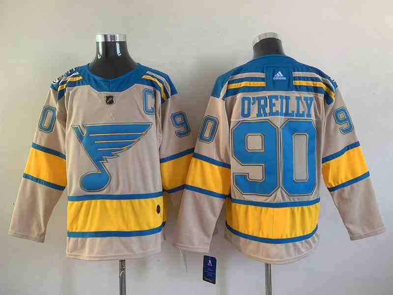 Mens Nhl St.louis Blues #90 Ryan O'reilly Cream 2022 Winter Classic Authentic Player Adidas Jersey
