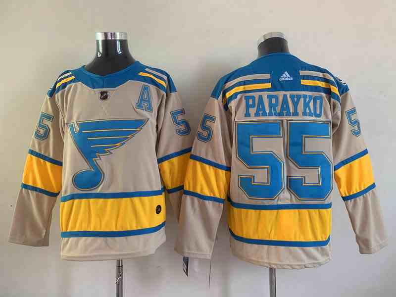 Mens Nhl St.louis Blues #55 Colton Parayko Cream 2022 Winter Classic Authentic Player Adidas Jersey