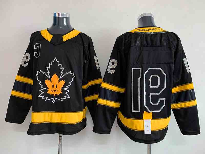Mens Nhl Toronto Maple Leafs #91 John Tavares Black X Drew House Both Side All Can Wear Alternate Ad (2)