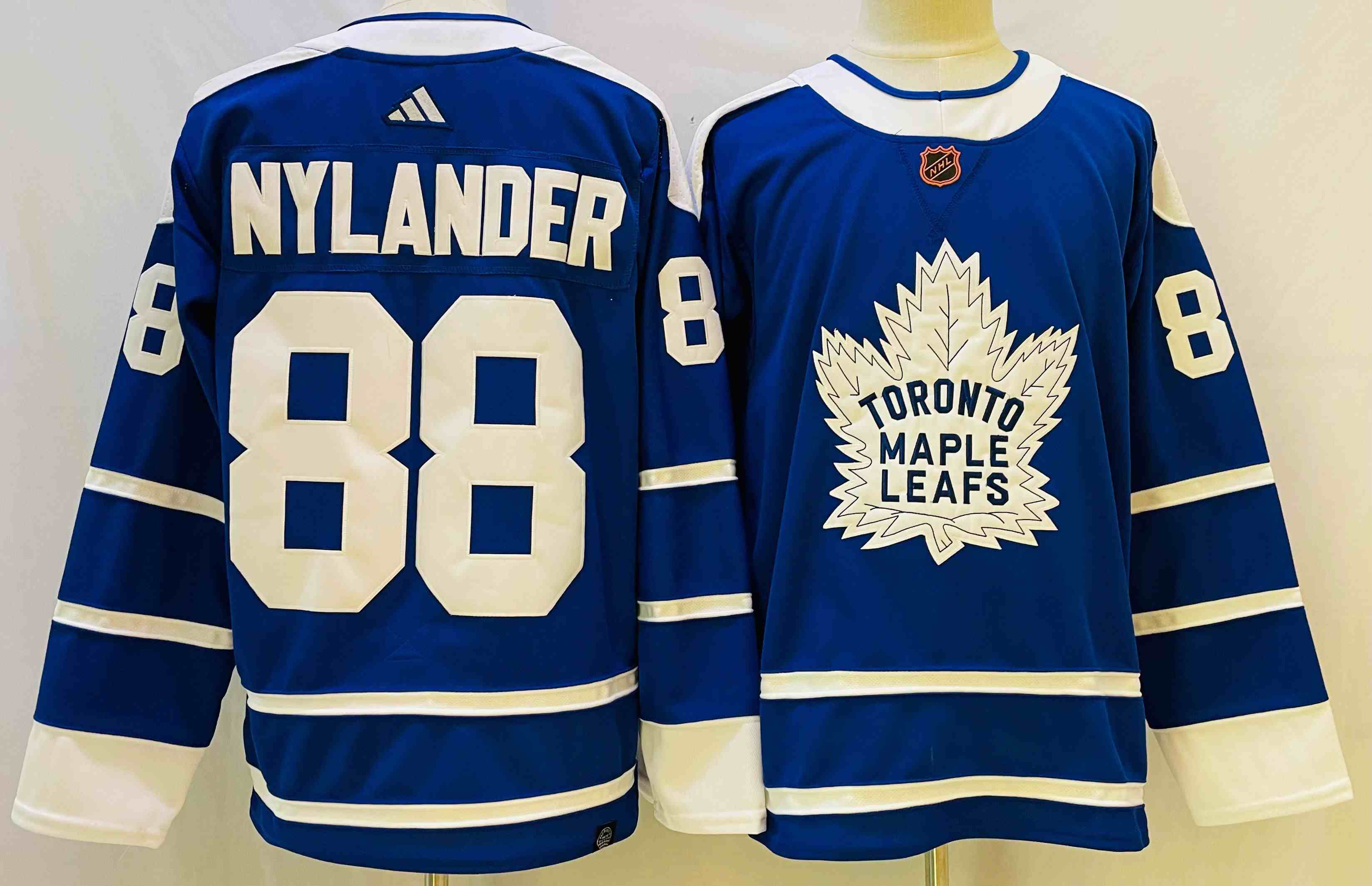 Mens Nhl Toronto Maple Leafs #88 William Nylander Blue 2022-23 Reverse Retro Alternate Adidas Jersey