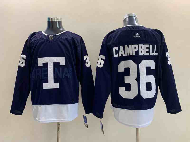 Men's Toronto Maple Leafs #36 Jack Campbell 2022 Heritage Classic Navy Stitched Jersey
