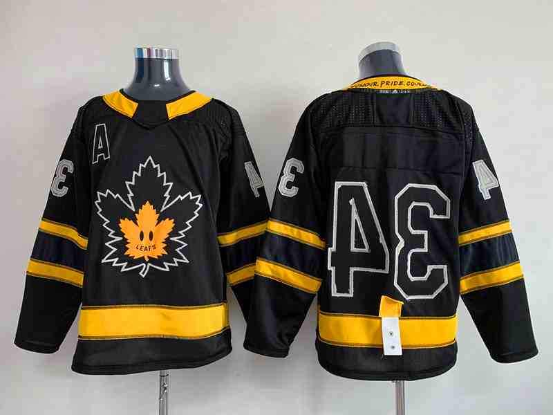 Men's Toronto Maple Leafs Black #34 Auston Matthews Alternate Premier Breakaway Reversible Stitched Jersey (2)