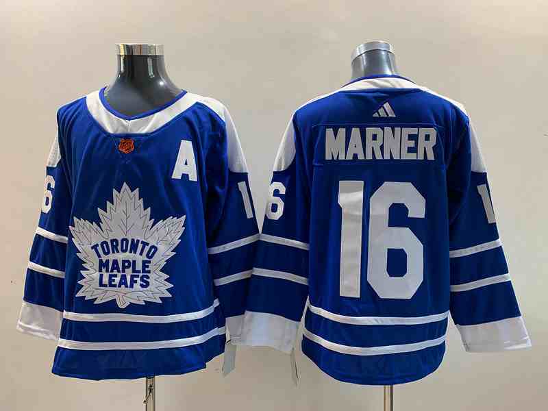 Mens Nhl Toronto Maple Leafs #16 Mitchell Marner Blue 2022-23 Reverse Retro Alternate Adidas Jersey