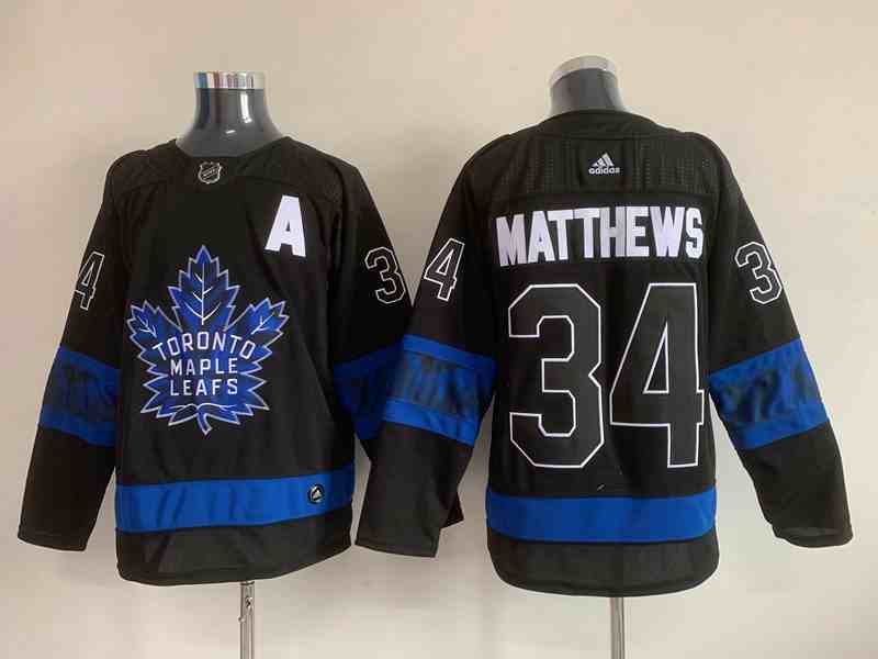 Men's Toronto Maple Leafs Black #34 Auston Matthews Alternate Premier Breakaway Reversible Stitched Jersey