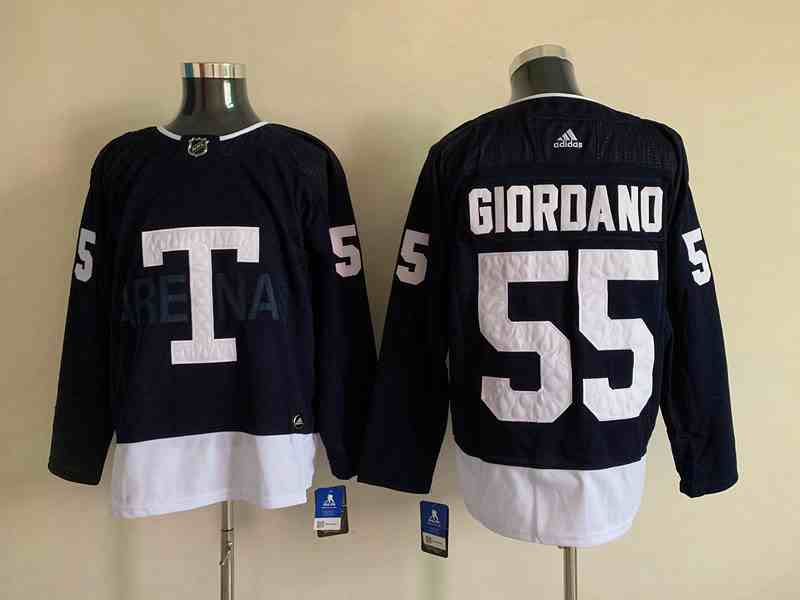 Mens Nhl Toronto Maple Leafs #55 Mark Giordano Blue Navy Big T 2022 Heritage Classic Authentic Jersey