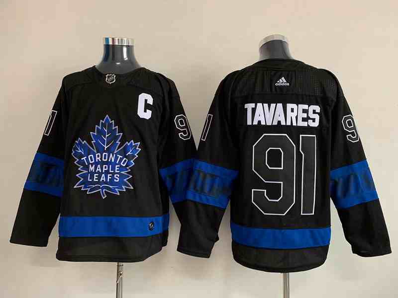 Mens Nhl Toronto Maple Leafs #91 John Tavares Black X Drew House Both Side All Can Wear Alternate Ad