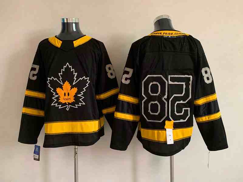 Mens Nhl Toronto Maple Leafs #28 Joey Anderson Black X Drew House Both Side All Can Wear Alternate A