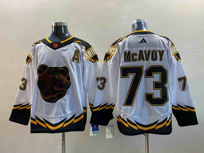 Mens Nhl Boston Bruins #73 Charlie Mcavoy White 2022-23 Reverse Retro Alternate Adidas Jersey