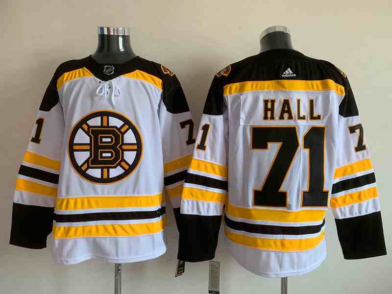 Mens Nhl Boston Bruins #71 HALL White Adidas Jersey