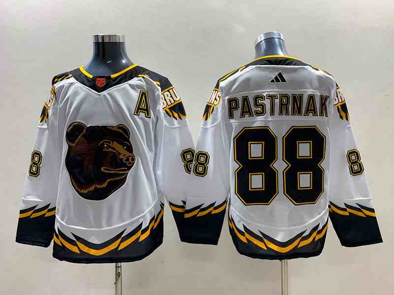 Mens Nhl Boston Bruins #88 David Pastrnak White 2022-23 Reverse Retro Alternate Adidas Jersey