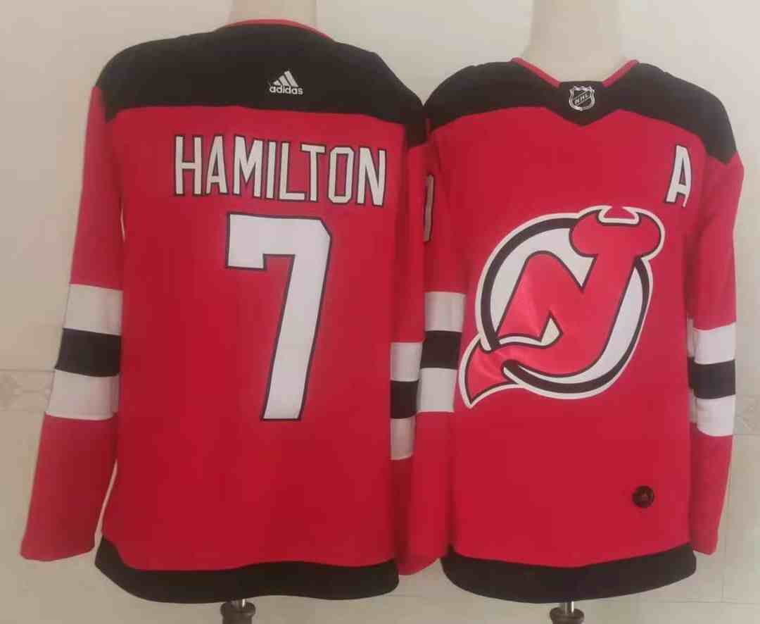 Mens reebok nhl new jersey devils #7 Dougie Hamilton red Jersey