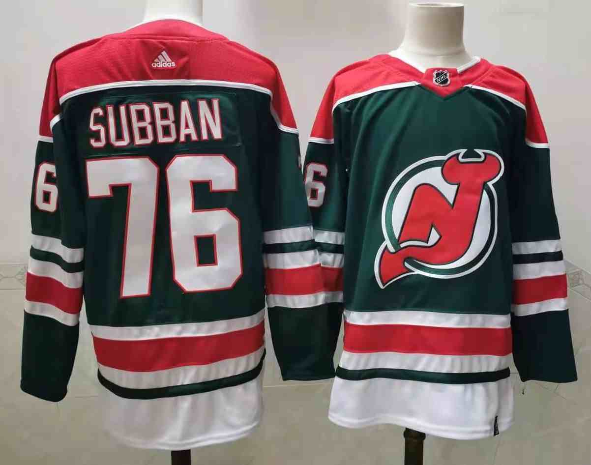 Mens Nhl New Jersey Devils #76 P.k. Subban Green 2021 Reverse Retro Alternate Adidas Jersey