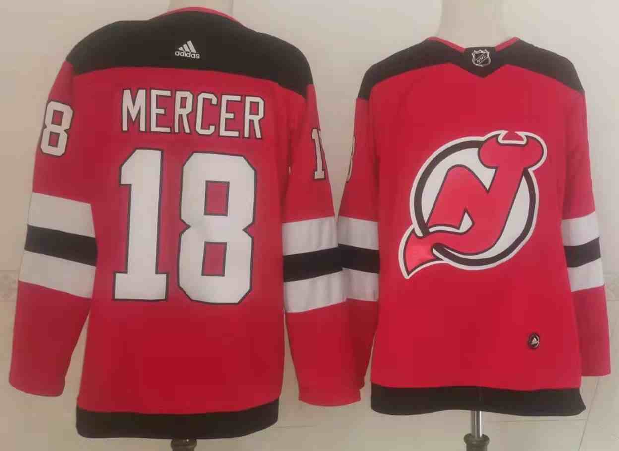 Mens reebok nhl new jersey devils #18 Dawson Mercer red Jersey