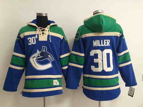 Old Time Hockey Vancouver Canucks #30 Ryan Miller Blue Hoodie