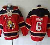 Ottawa Senators #6 Bobby Ryan Red Sawyer Hooded Sweatshirt Stitched NHL Jersey