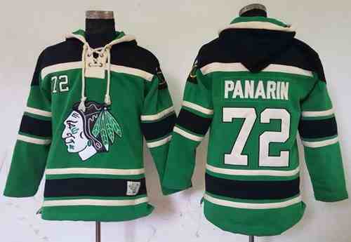 Blackhawks #72 Artemi Panarin Green St. Patrick's Day McNary Lace Hoodie Stitched NHL Jersey