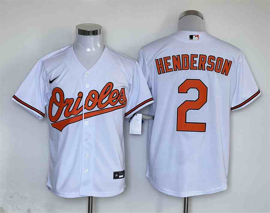Men's Baltimore Orioles #2 Gunnar Henderson white Cool Base Stitched Jersey