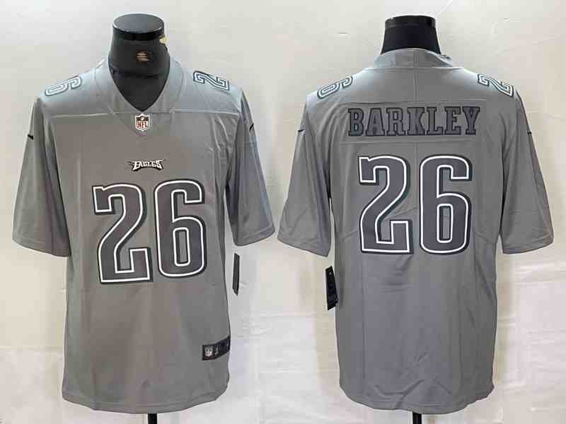 Men's Philadelphia Eagles #26 Saquon Barkley Gray Atmosphere Fashion Stitched Jersey (2)