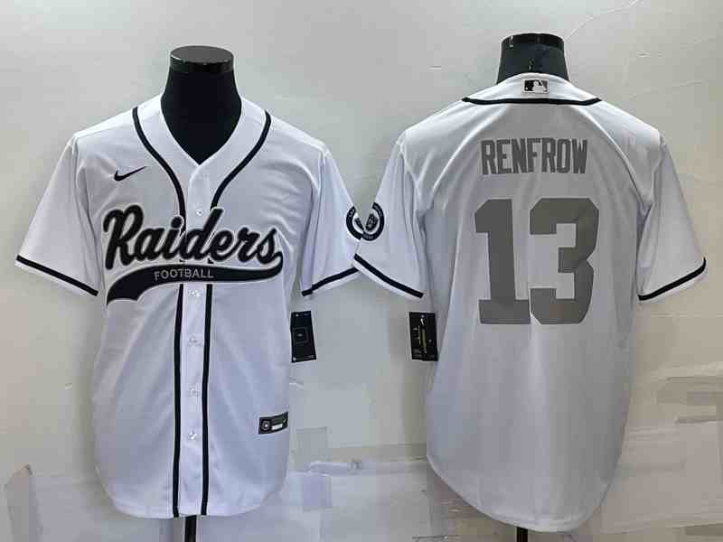 Men's Las Vegas Raiders #13 Hunter Renfrow White Stitched MLB Cool Base Nike Baseball Jersey