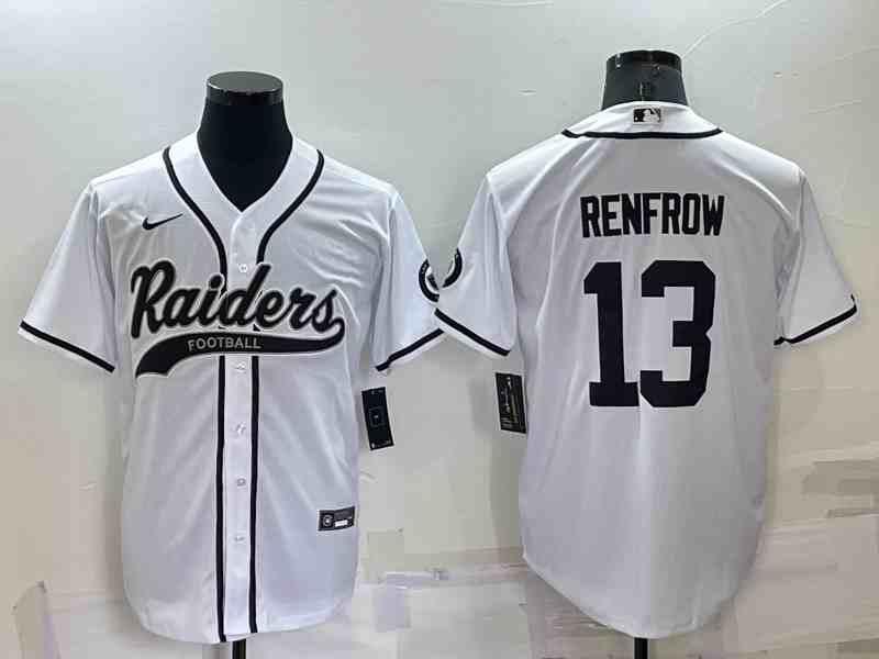 Men's Las Vegas Raiders #13 Hunter Renfrow White Stitched MLB Cool Base Nike Baseball Jersey (2)