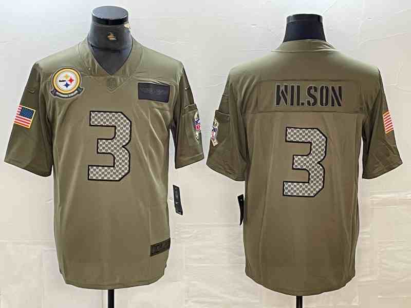 Men's Pittsburgh Steelers #3 Russell Wilson  Camo Salute To Service Limited Stitched Jersey