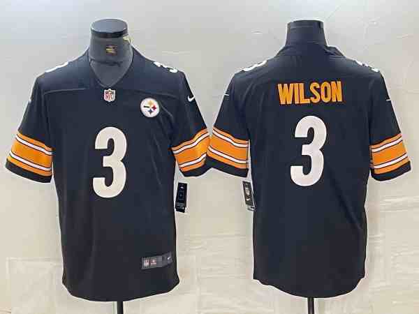 Men's Pittsburgh Steelers #3 Russell Wilson Black Vapor Untouchable Limited Football Stitched Jersey