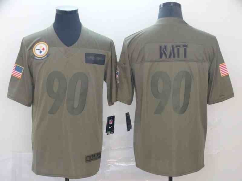Men's Pittsburgh Steelers #90 T. J. Watt  Camo Salute To Service Limited Stitched Jersey