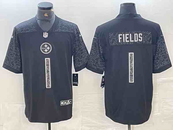 Men's Pittsburgh Steelers #1 FIELDS Reflective Limited Stitched Jersey