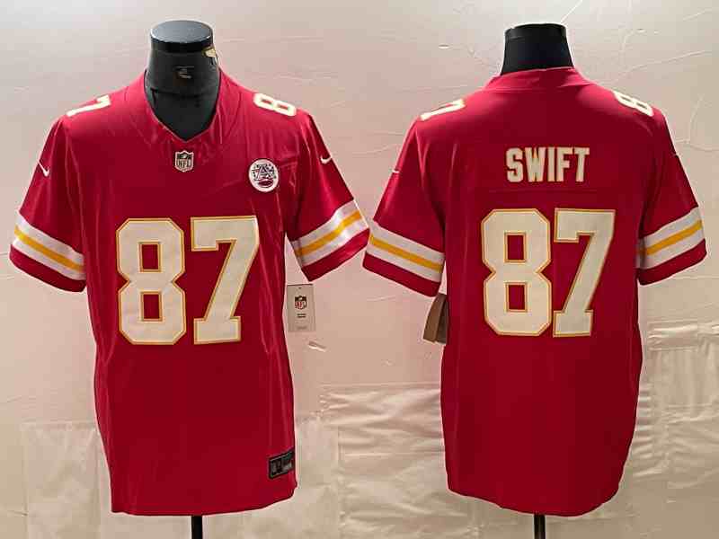 Men's Kansas City Chiefs #87 Taylor Swift Red F.U.S.E. Vapor Untouchable Limited Football Stitched Jersey