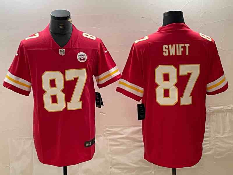 Men's Kansas City Chiefs #87 Taylor Swift Red Vapor Untouchable Limited Football Stitched Jersey