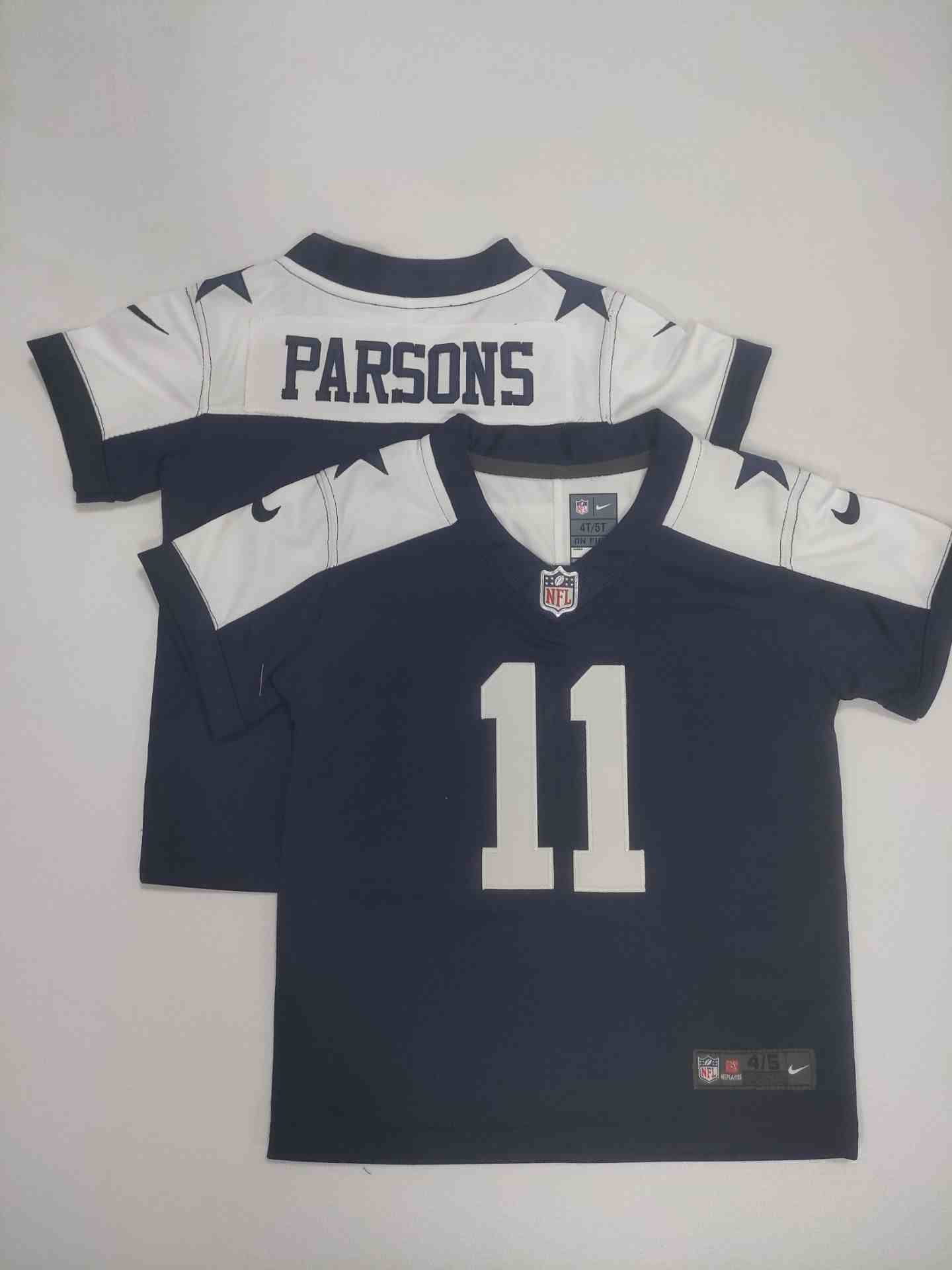 Toddler Dallas Cowboys 11 Micah Parsons  Blue Thanksgiving  Limited Jersey