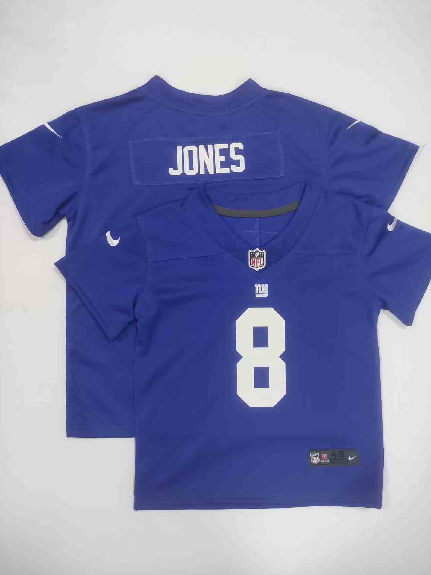 Toddler New York Giants #8 Daniel Jones blue Limited Jerseys