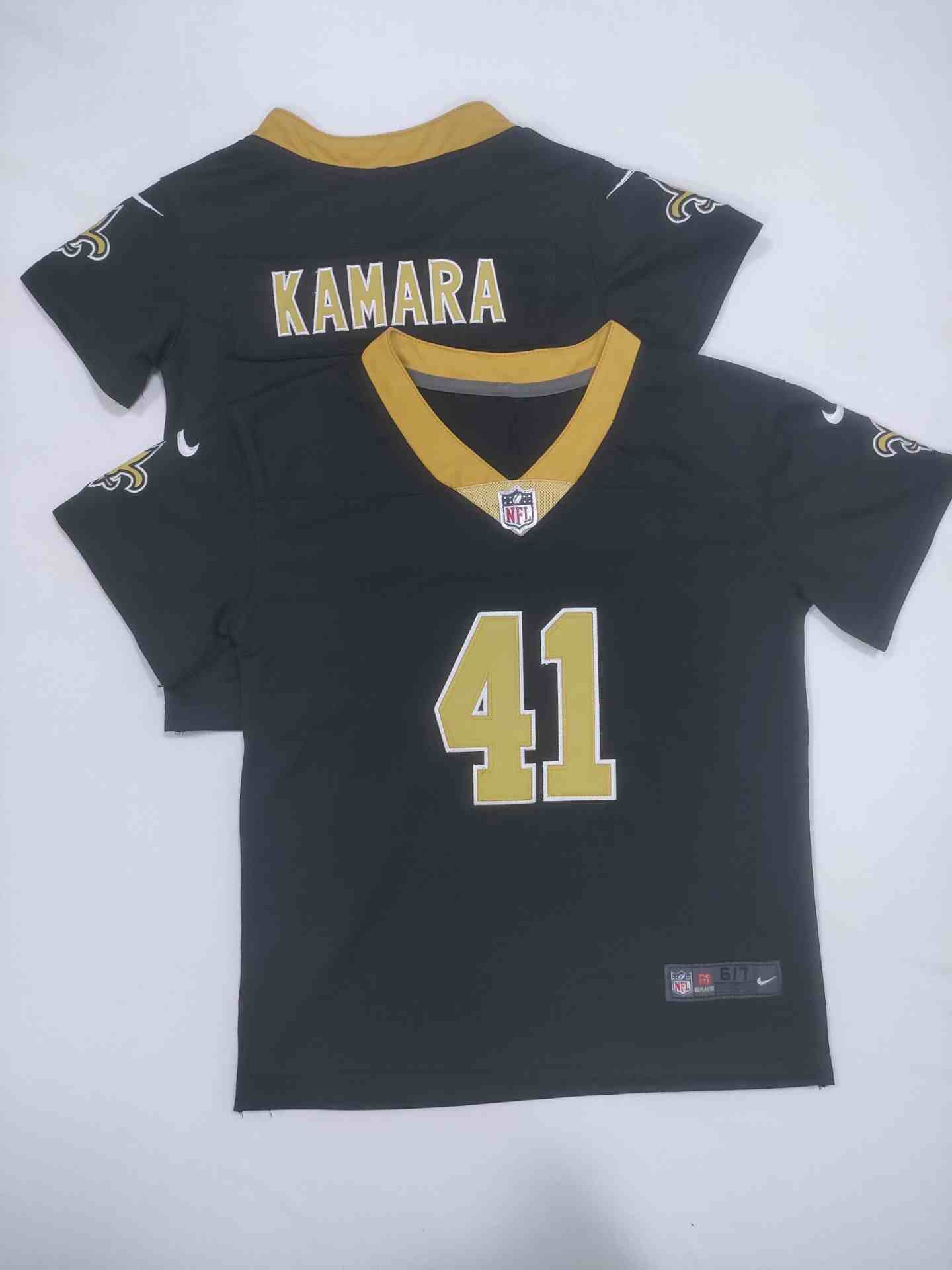 Toddler New Orleans Saints 41 Alvin Kamara Black Vapor Untouchable Limited Jersey