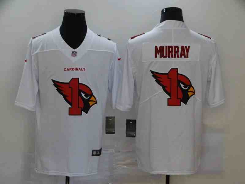 Men's Arizona Cardinals #1 Kyler Murray White Shadow Logo Limited Stitched NFL Jersey