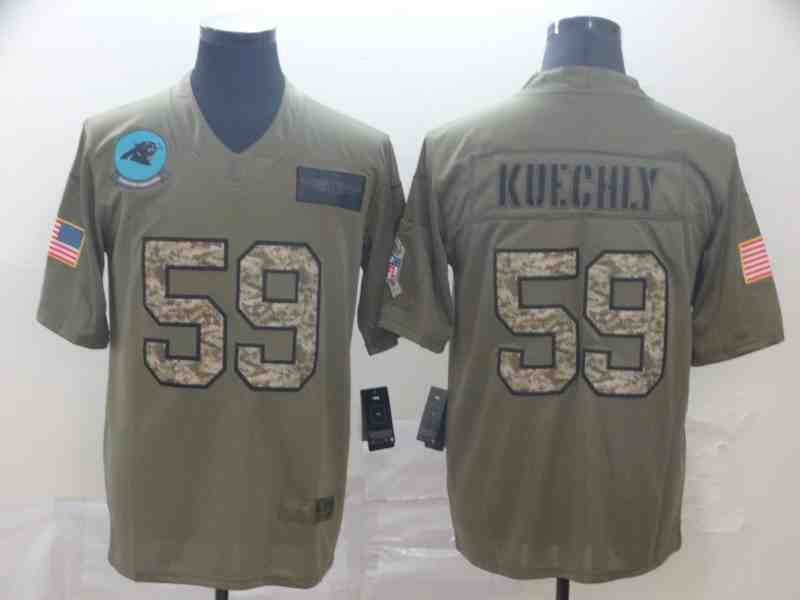 Men's Carolina Panthers #59 #59 Luke Kuechly Green Men's Stitched NFL Limited Salute To Service Jersey