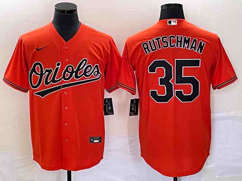 Women Baltimore Orioles 35 Adley Rutschman Orange Stitched Flex Base Nike Jersey