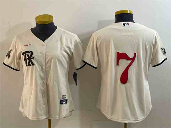 Youth   Texas Rangers #7 Ivan Rodriguez Cream City Connect Stitched Baseball Jersey(Run Small)