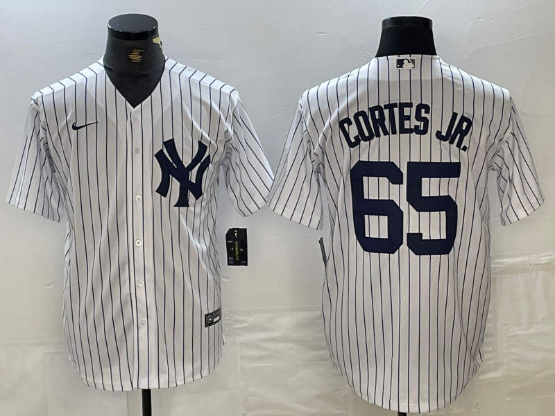 Men's New York Yankees #65 Nestor Cortes Jr White Stitched Cool Base Nike Jersey