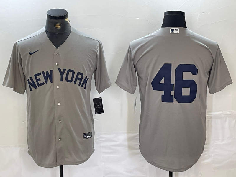 Men's New York Yankees #46 Andy Pettitte  Grey Field of Dreams Cool Base Stitched Baseball Jersey