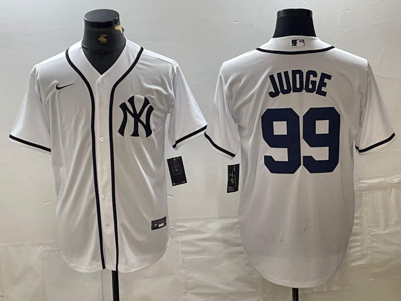 Men's New York Yankees #99 Aaron Judge White Fashion Cool Base Jersey