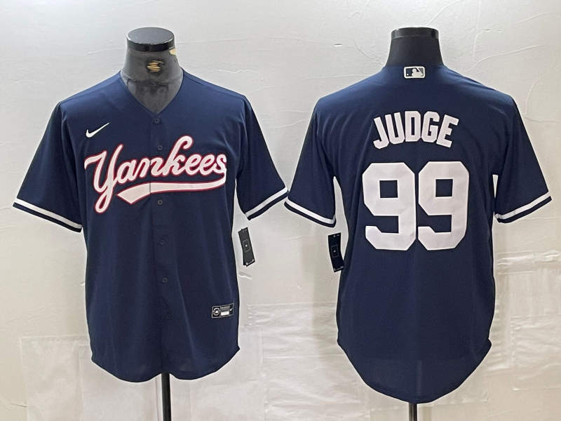 Men's New York Yankees #99 Aaron Judge Navy Cool Base Stitched Baseball Jersey