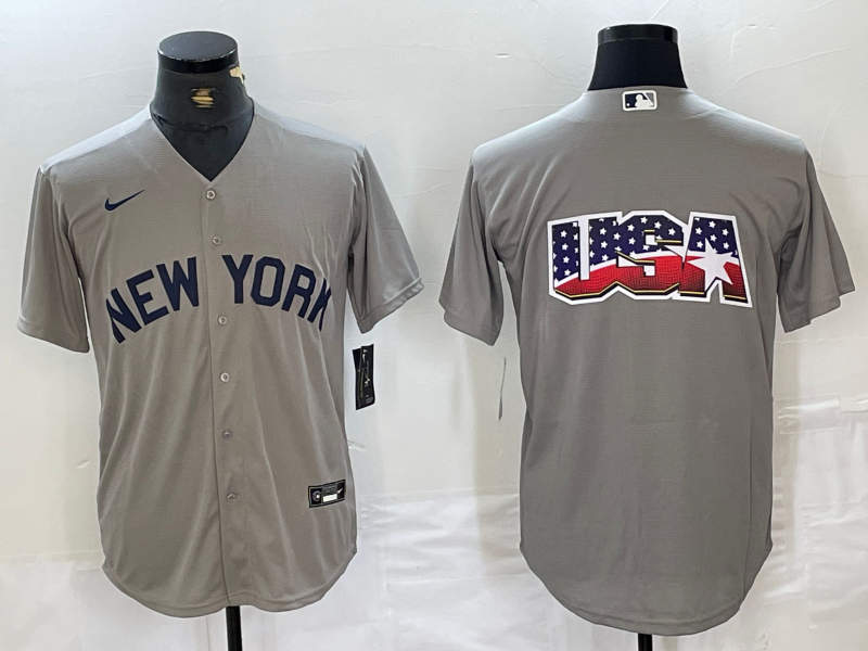 Men's New York Yankees Blank  Grey Field of Dreams Cool Base Stitched Baseball Jerseys