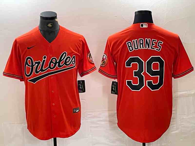 Men's Baltimore Orioles #39 Corbin Burnes Orange Cool Base Stitched Jersey