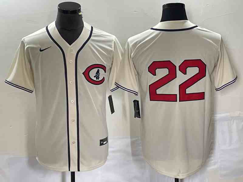 Men's Chicago Cubs #22 Jason Heyward 2022 Cream Field Of Dreams Cool Base Stitched Baseball Jersey
