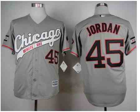 Men's Chicago White Sox #45 Michael Jordan Gray Cool Base Stitched MLB Jersey