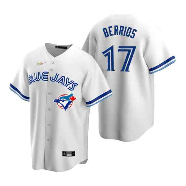 Mens Toronto Blue Jays #17 Jose Berrios Nike White Cooperstown Collection Jersey