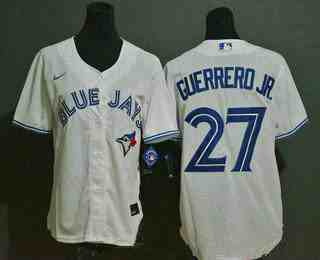 Youth Toronto Blue Jays #27 Vladimir Guerrero Jr. white stitched MLB cool base Nike jersey
