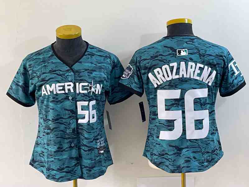 Youth Tampa Bay Rays #56 Randy Arozarena Teal 2023 All-Star Stitched Baseball Jersey