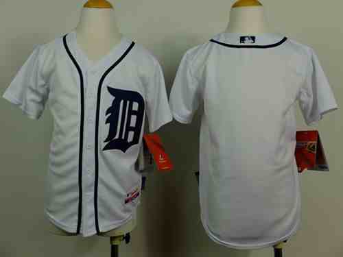 Tigers Blank White Cool Base Stitched Youth MLB Jersey