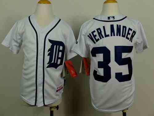 Tigers #35 Justin Verlander White Cool Base Stitched Youth MLB Jersey